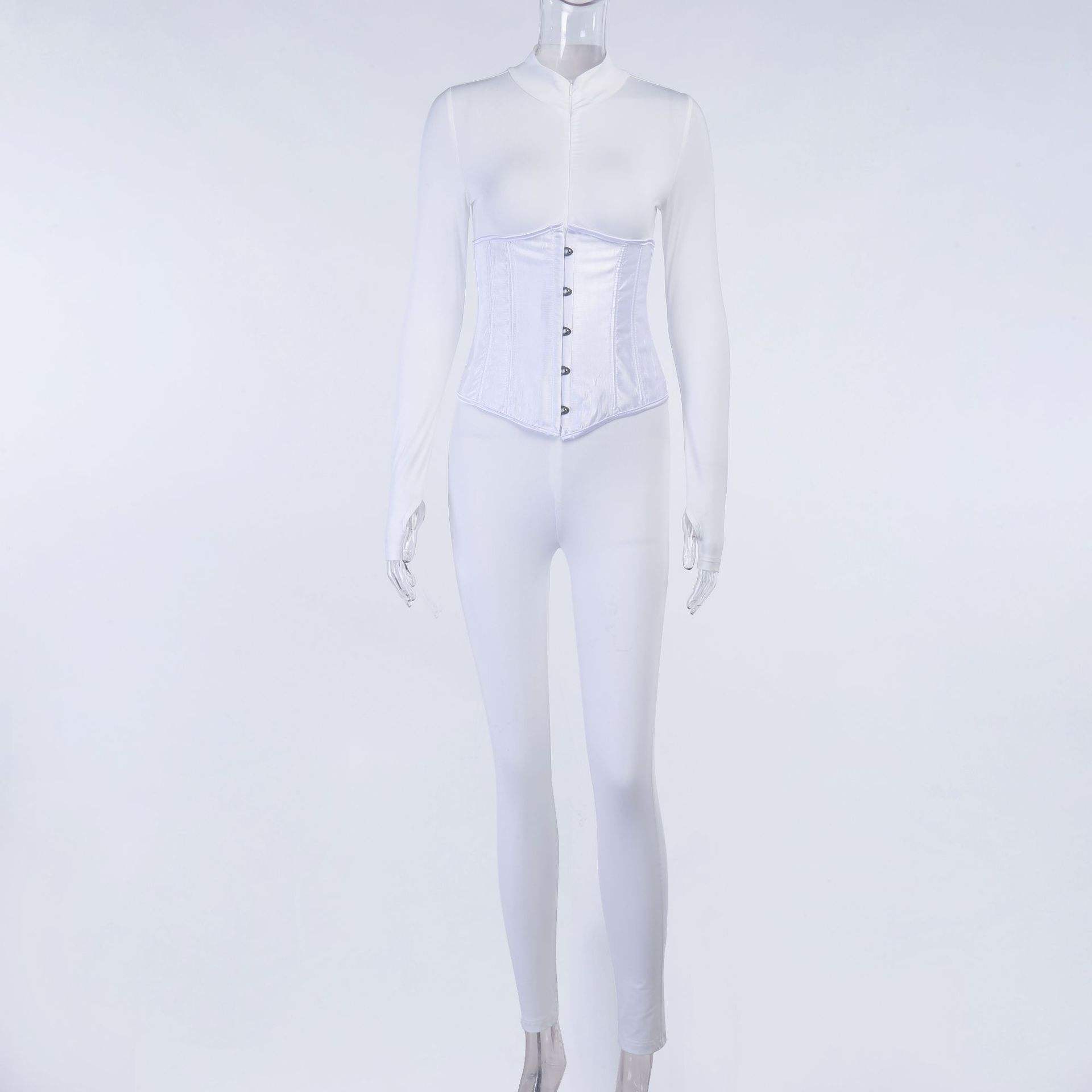 Women's Cotton Long Sleeved Zipper Jumpsuit